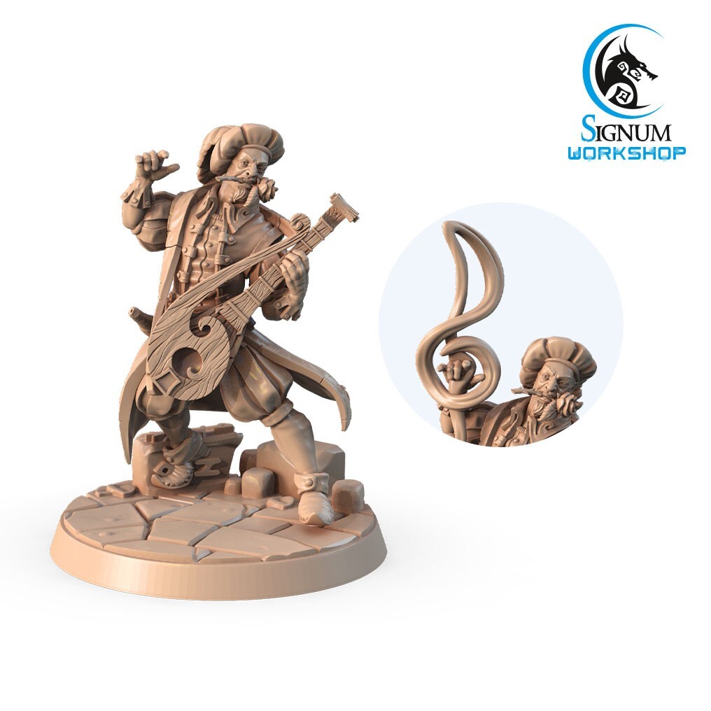Grisier the Magic Lute, Signum Workshop, Fantasy Bard Miniature DND