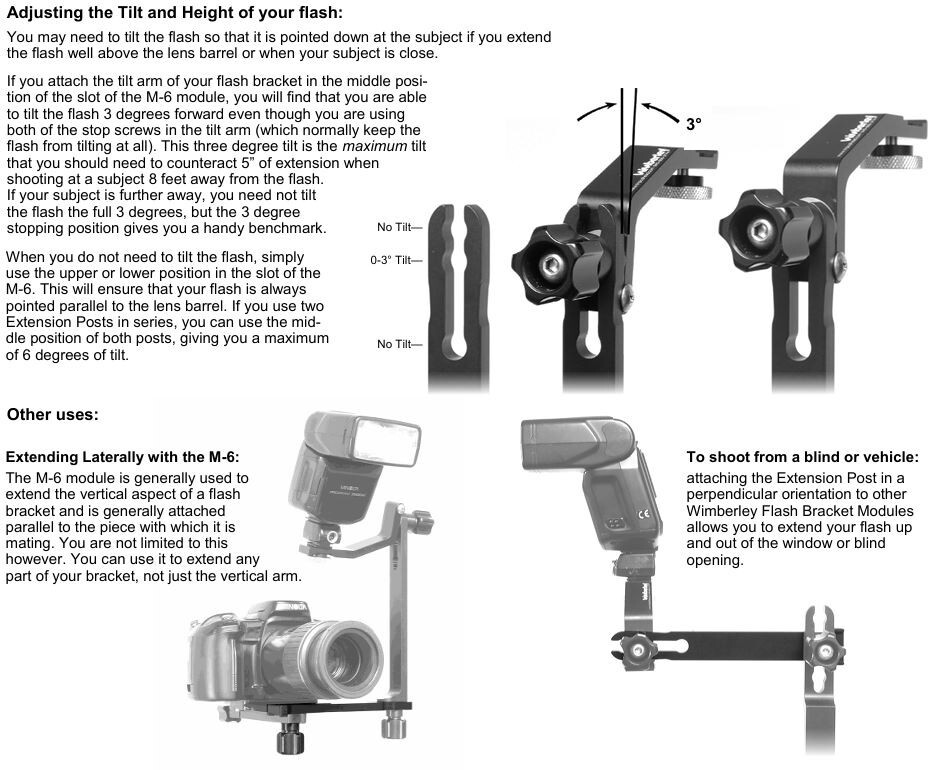 New Wimberley M-6 Extension Post Flash Bracket Module (Blemished)