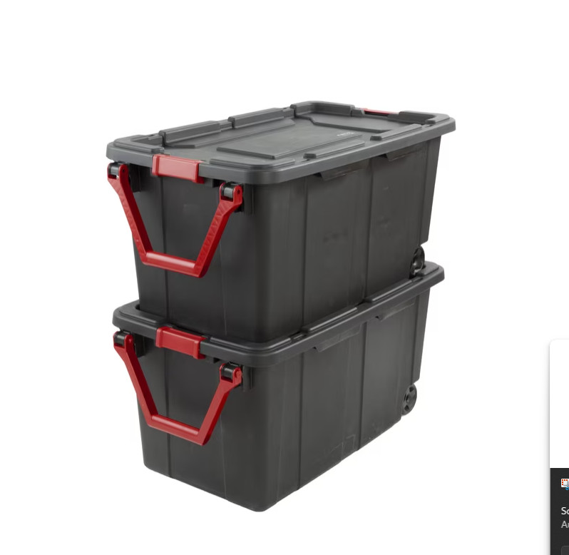 Sterilite Extra-Large Wheeled Industrial Storage Bin, 40 Gallon Durable Plastic