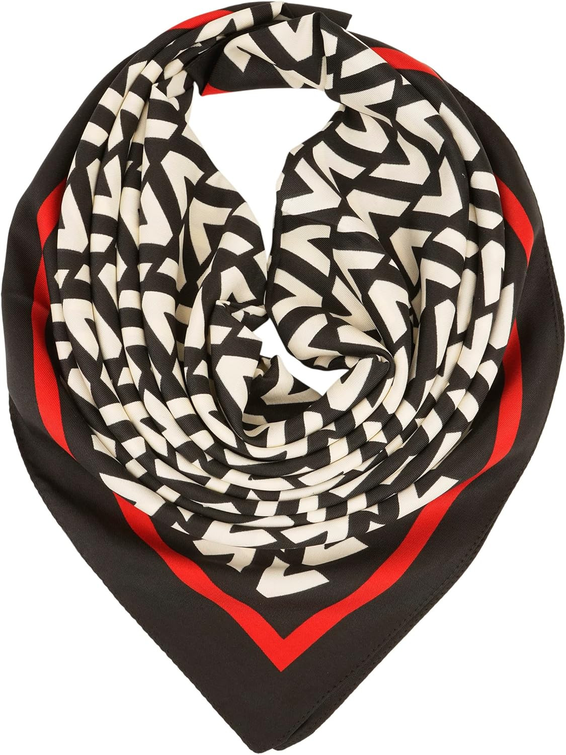 YOUR SMILE Silk like Scarf Women'S Fashion Pattern Large Square Satin Headscarf