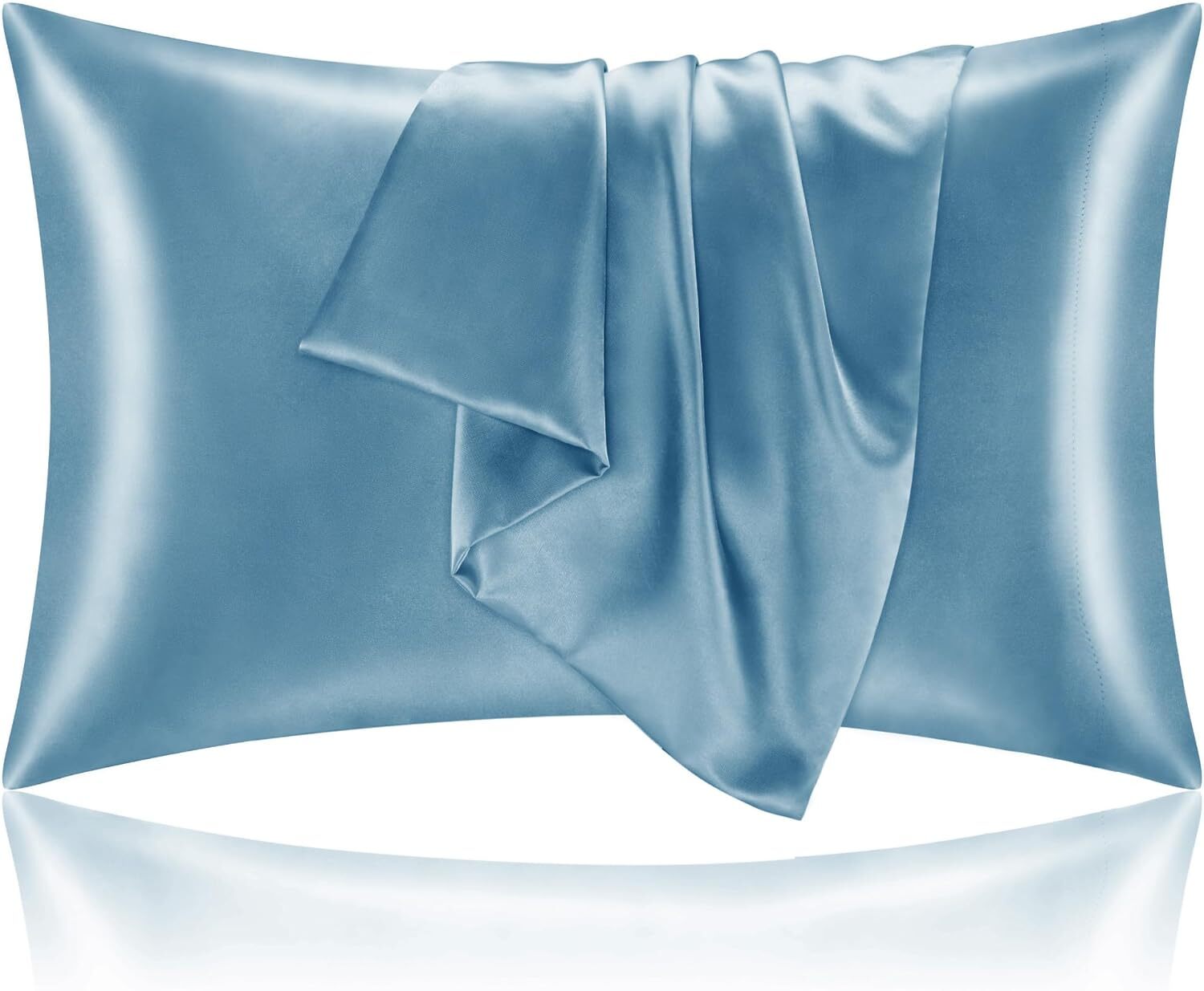 Satin Pillowcase with Zipper 2 Pack Standard Size 20x26 Coral Silk Like Cooling