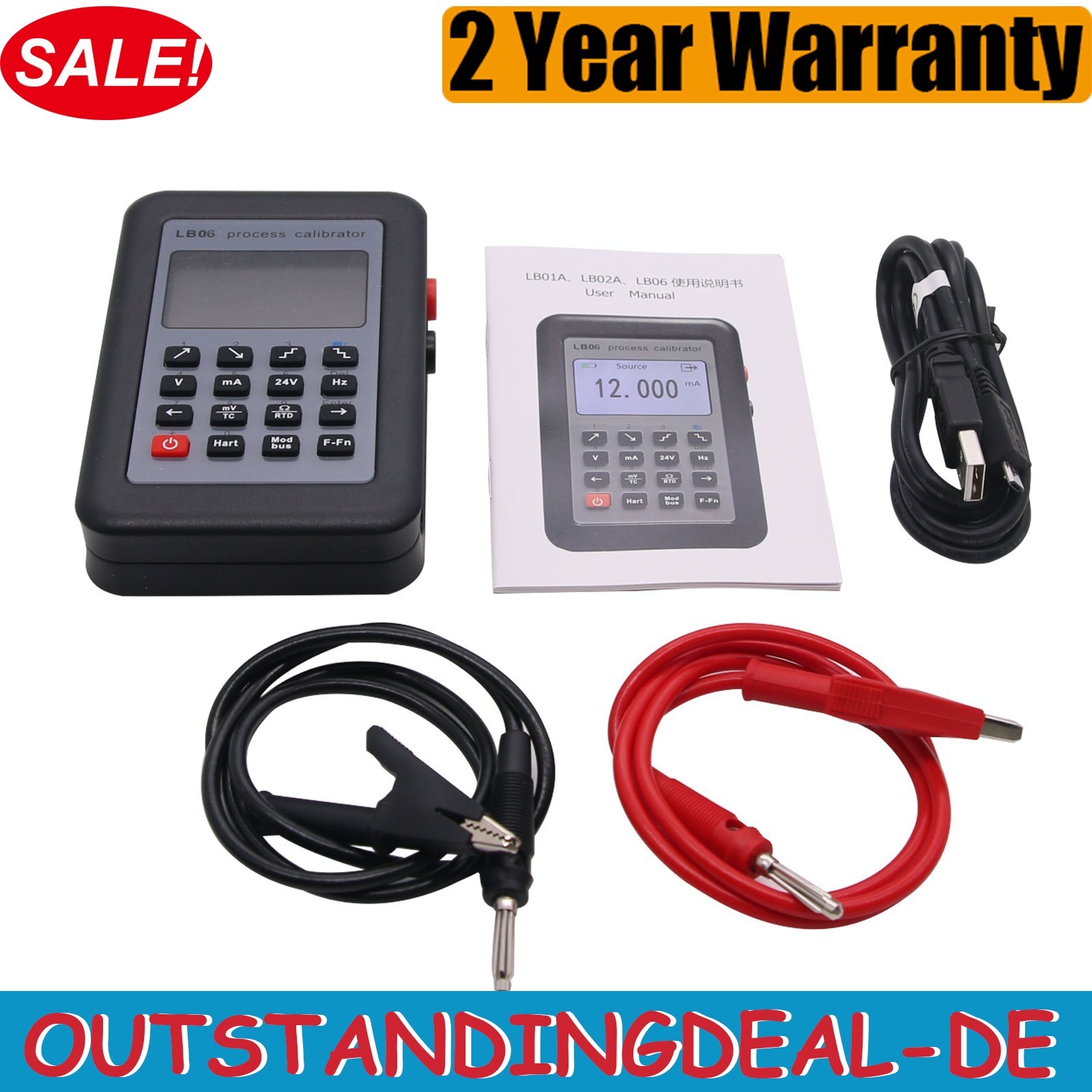 LB06 Multifunction Process Calibrator Signal Generator Hart Modbus Function ot34