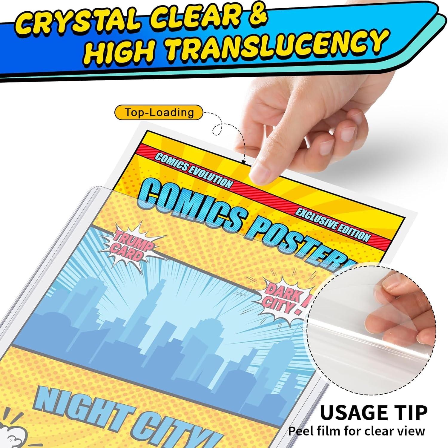 10ct Current Comic Book Toploader, Hard Crystal Clear Comic Book Sleeves, Modern