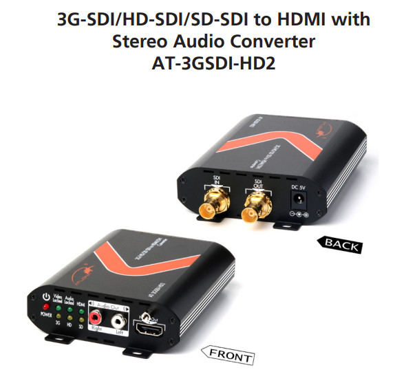 Atlona AT-HD-3GSDI HDMI to 3G/HD/SD-SDI Converter Scaler with Audio
