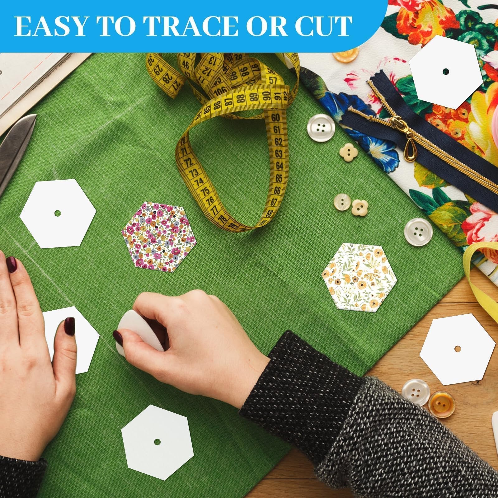 500 PCS Paper Piecing 1 Inch Hexagon Quilting Templates DIY Patchwork