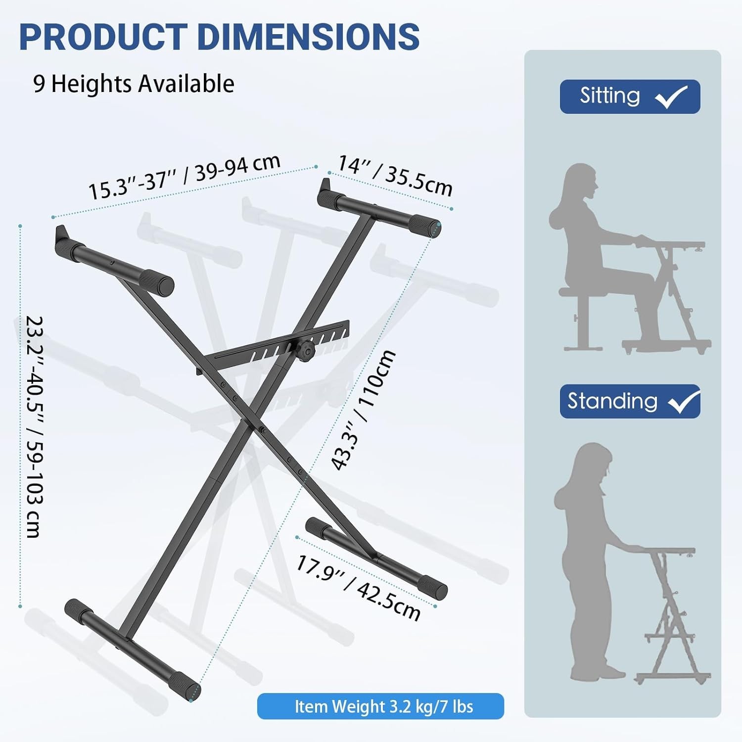 Universal Keyboard Stand, 100 lb Capacityt**