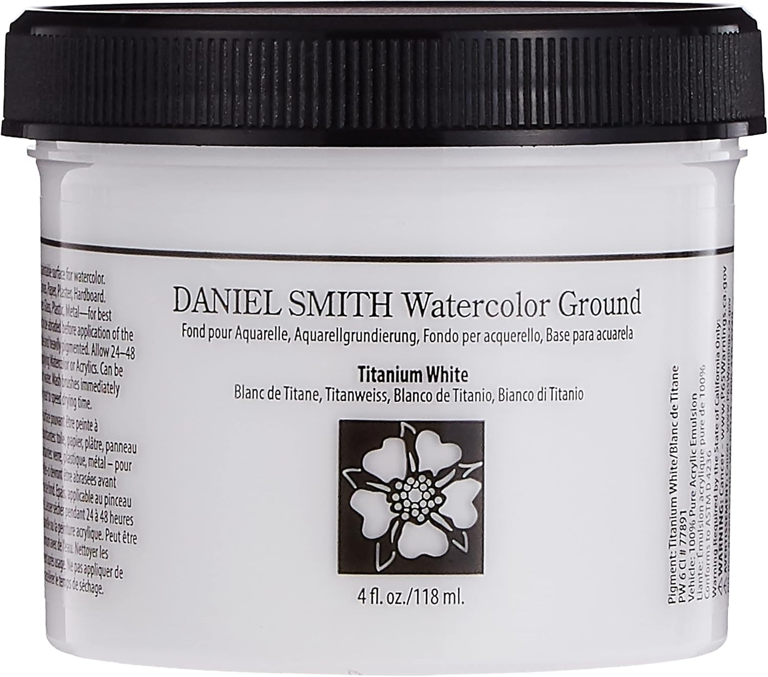 Daniel Smith Watercolor Ground 4oz Jar, 4 Fl Oz (Pack of 1), Titanium White