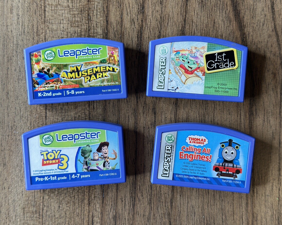 UNTESTED Lot of 4 Leapfrog Leapster Learning Games Carts Only Toy Story 3 & More