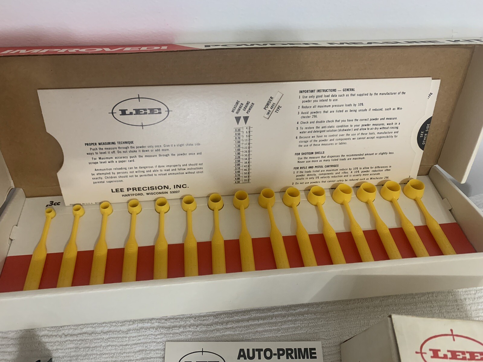Lee Reloading Powder Measure Kit 15 Powder Dippers 90100 Complete Original Box !