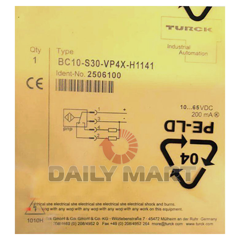 New In Box TURCK BC10-S30-VP4X-H1141 Proximity Sensor