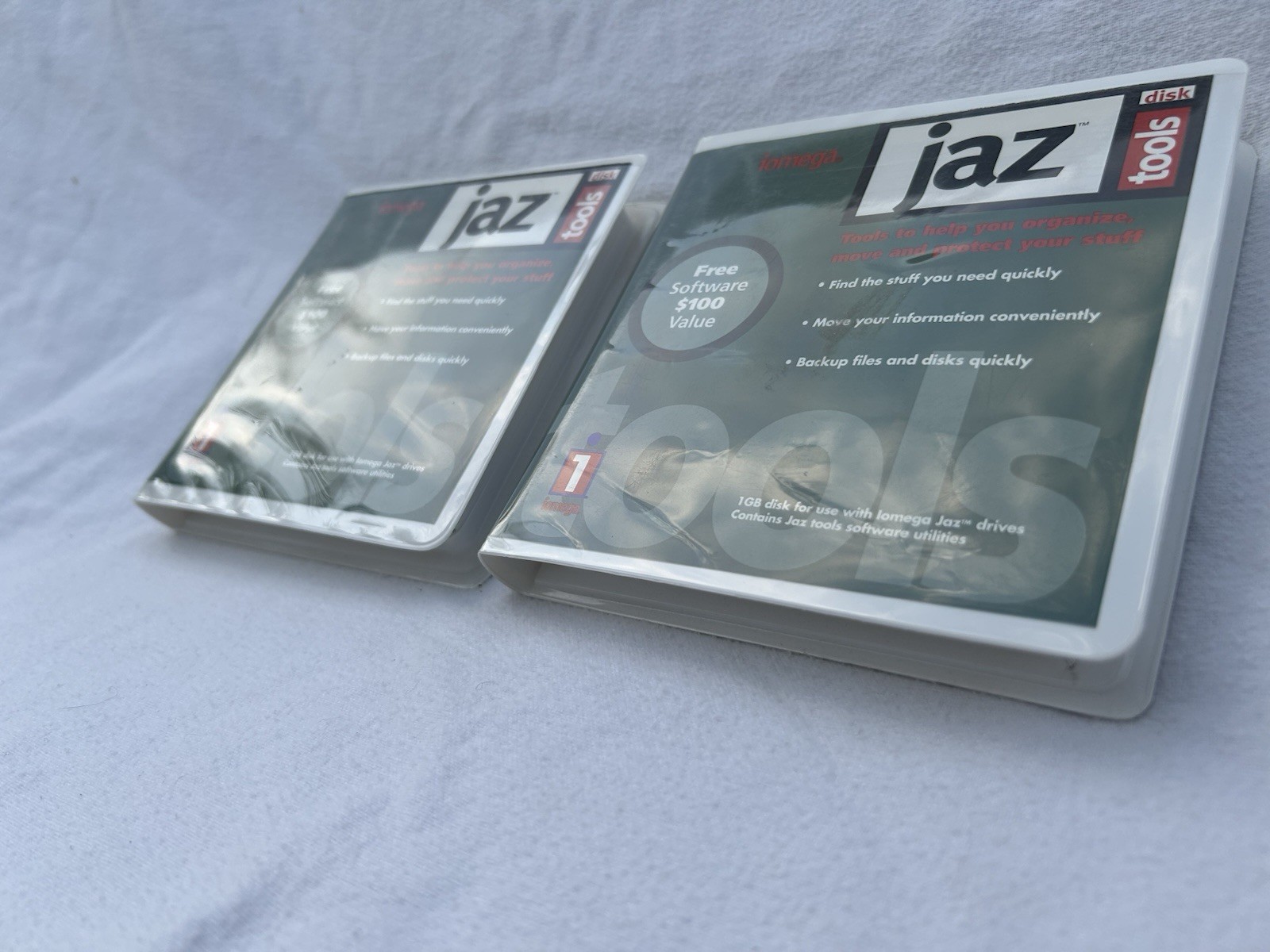 Iomega Jaz Disks 2 Count Tools 1GB Used ~