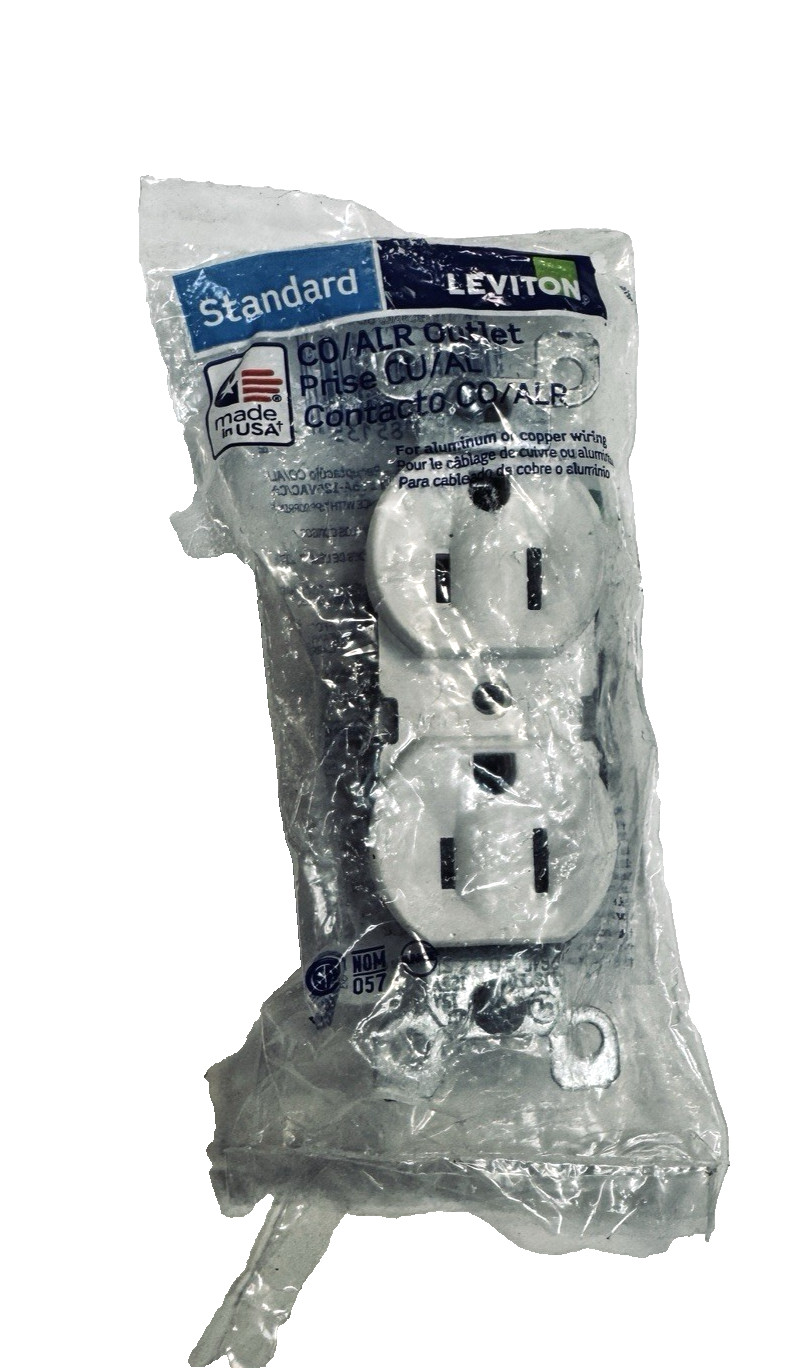 Leviton 12650-W 15A 125V White Residential 5-15R Duplex Standard