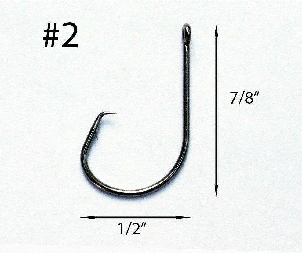 PACK OF 25 Size #2 TACKLEWORKS Circle Non-Offset Inline Fishing Hooks 7381
