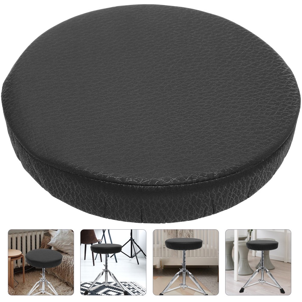 Round Stool Cover Black Slip Resistant Comfortable Protector
