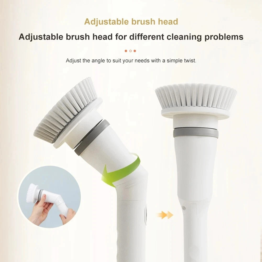 Electric Spin Scrubber Cordless Shower Cleaner Brush with 4 Replaceable Heads