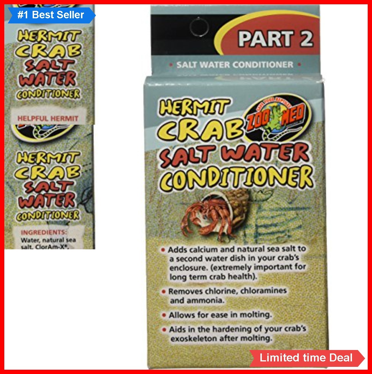 Hermit Crab Salt Water Conditioner 2.25oz Easy Molting Aid Water Treatment