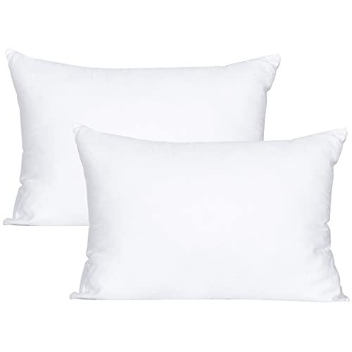 FLXXIE 2 Pack Small Cotton Down Alternative Pillows Super Soft and Breathable...