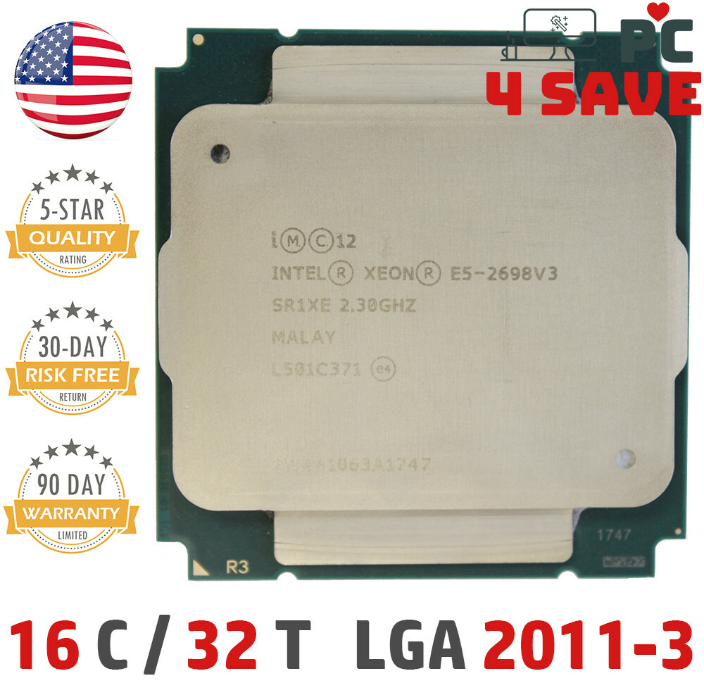 Intel Xeon E5-2698 V3 CPU 16-Cores 2.3 GHz 40MB LGA 2011-3 R3 Server SR1XE 135W