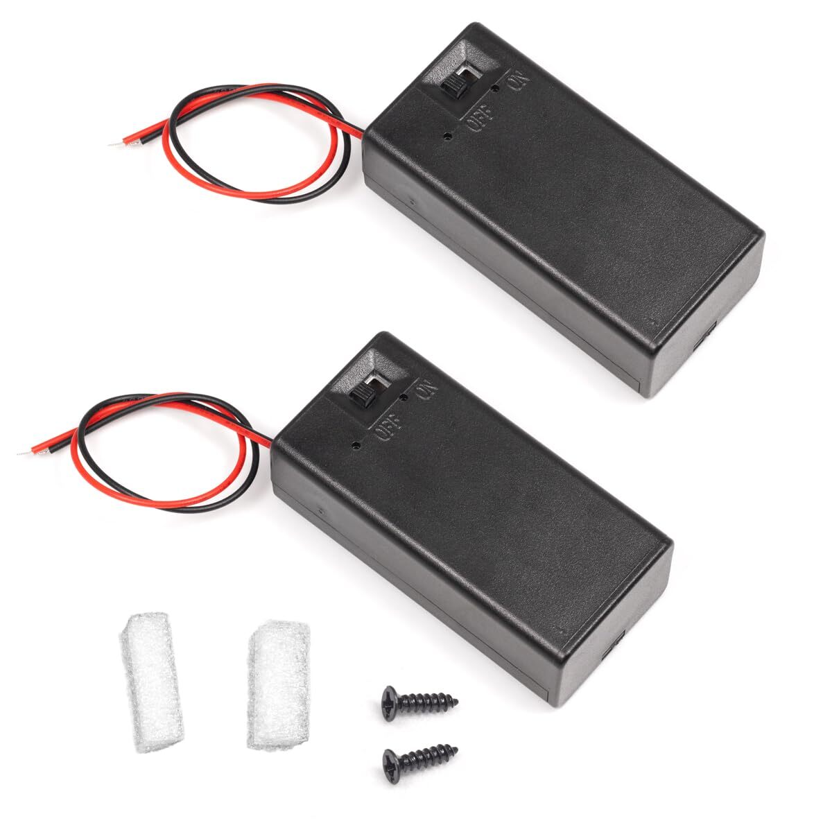 2Pack 9V Battery Holder Case w/ On/Off Switch Widely Used In Student Experiments