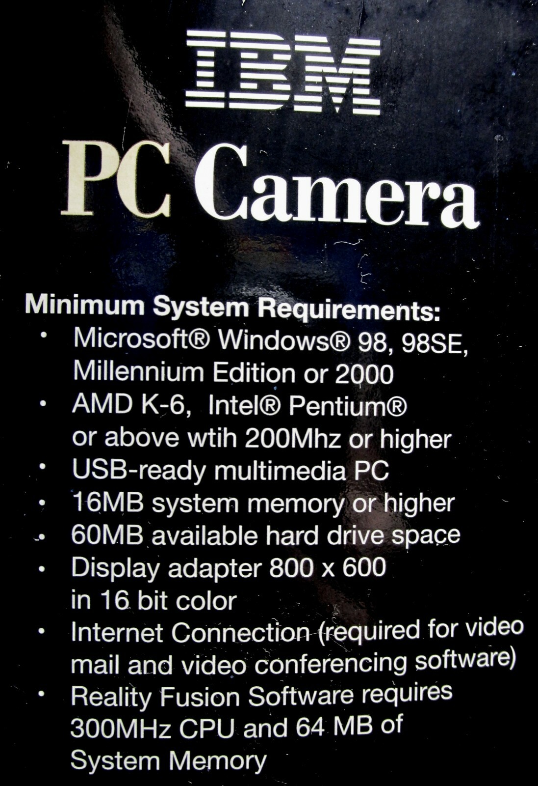 IBM PC Camera / Web Cam, Windows 98 thru 2000, USB, NEW In Bcx