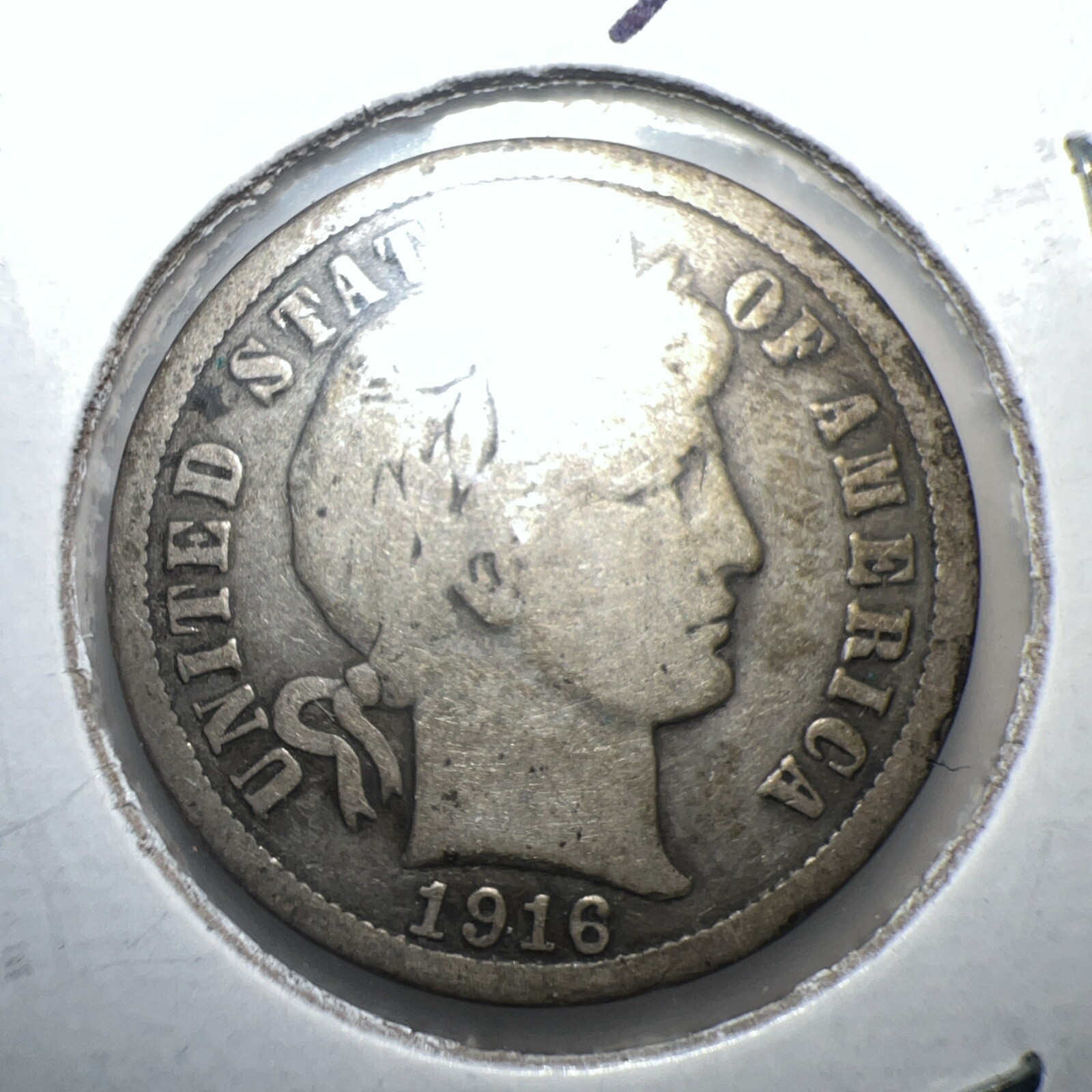 1916 Barber Dime (P) No Mint Mark