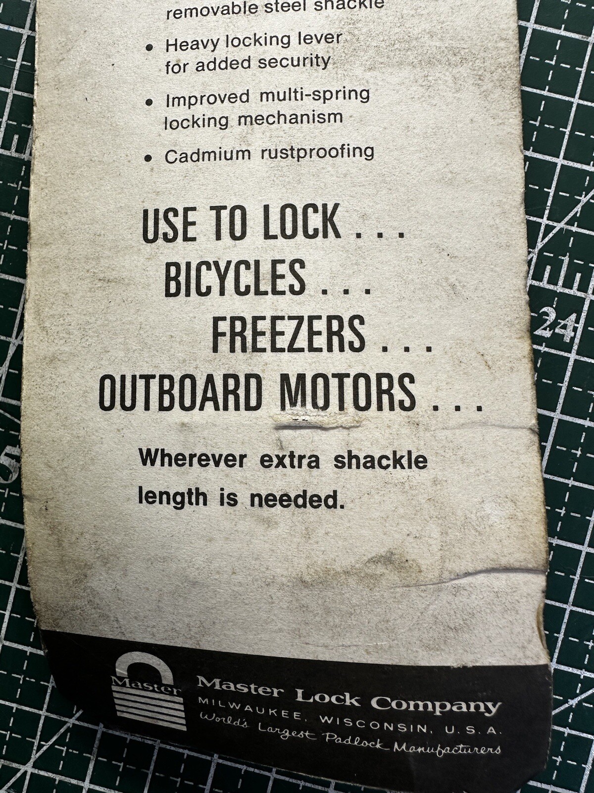 NOS MASTER LOCK 517 LAMINATED STEEL KEYED PADLOCK Adjustable Shackle USA