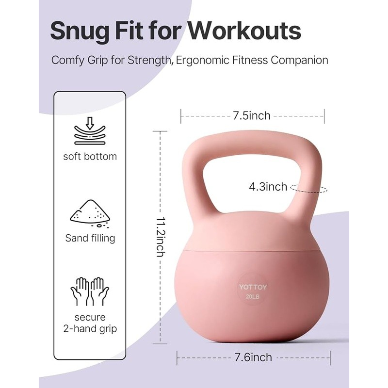 Soft Kettlebell Shock Absorbing Non-Slip Handle Versatile Training Tool Home Gym