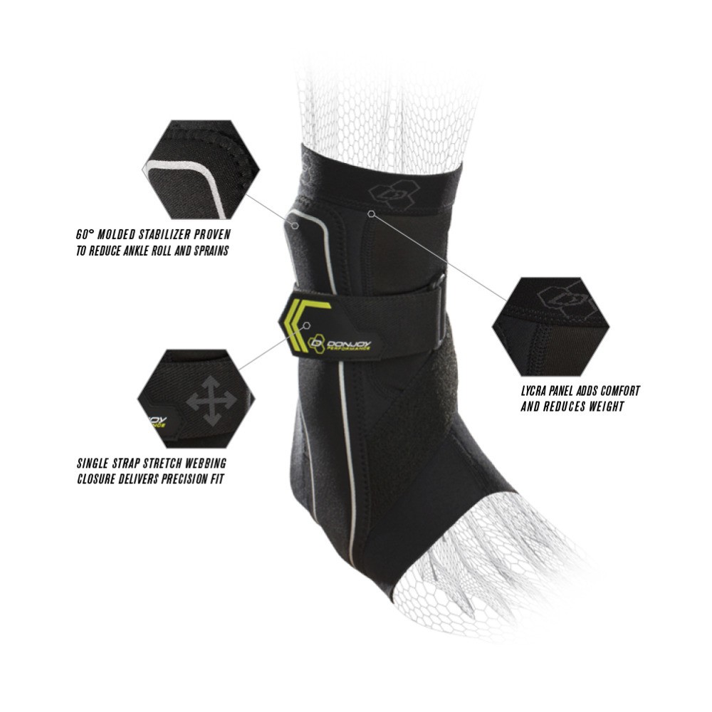 DonJoy Performance Bionic Ankle Brace Drytex Sleeve Small Right (Black)