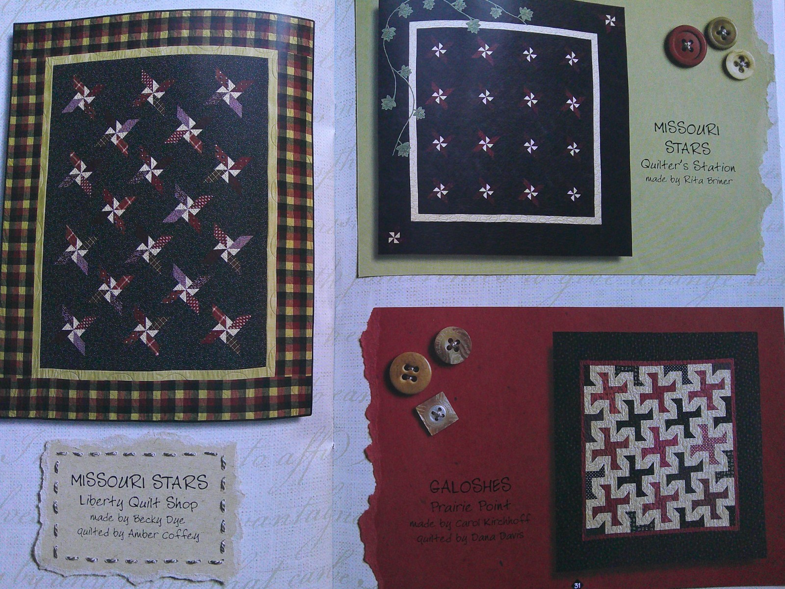 Kansas City Scrapbook quilt runners pattern booklet