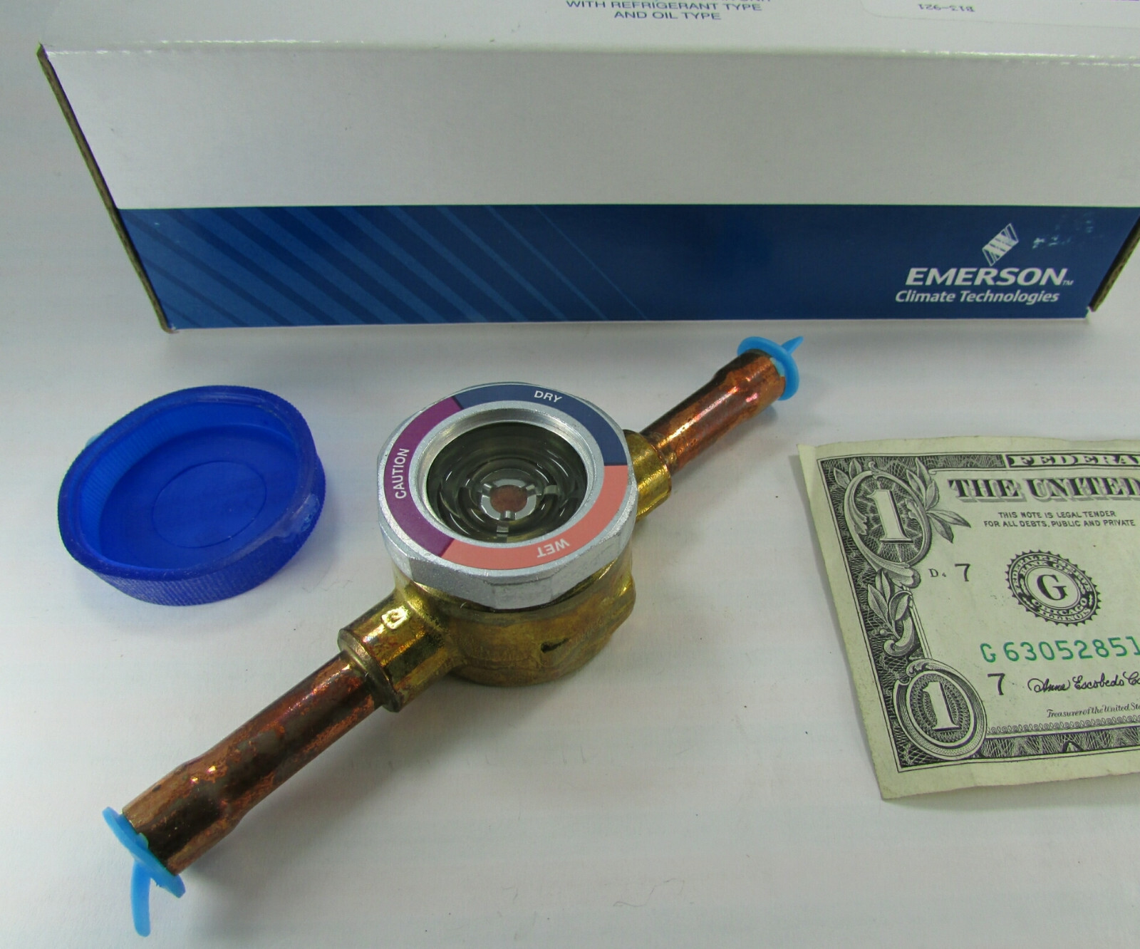 Emerson 3/8" OD Moisture Indicator Sight Gauge CFC HFC HCFC 83-AMI-1TT3 042771