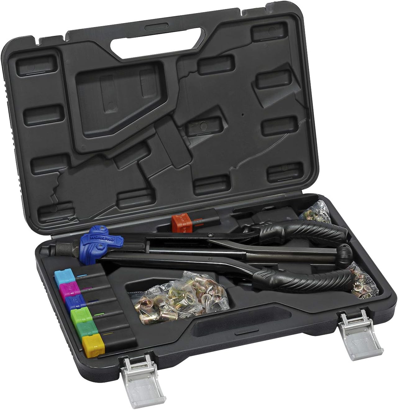 WORKPRO 79x 15" Hand Rivet Nut Setter Kit High Leverage Metric SAE Mandrel Nuts