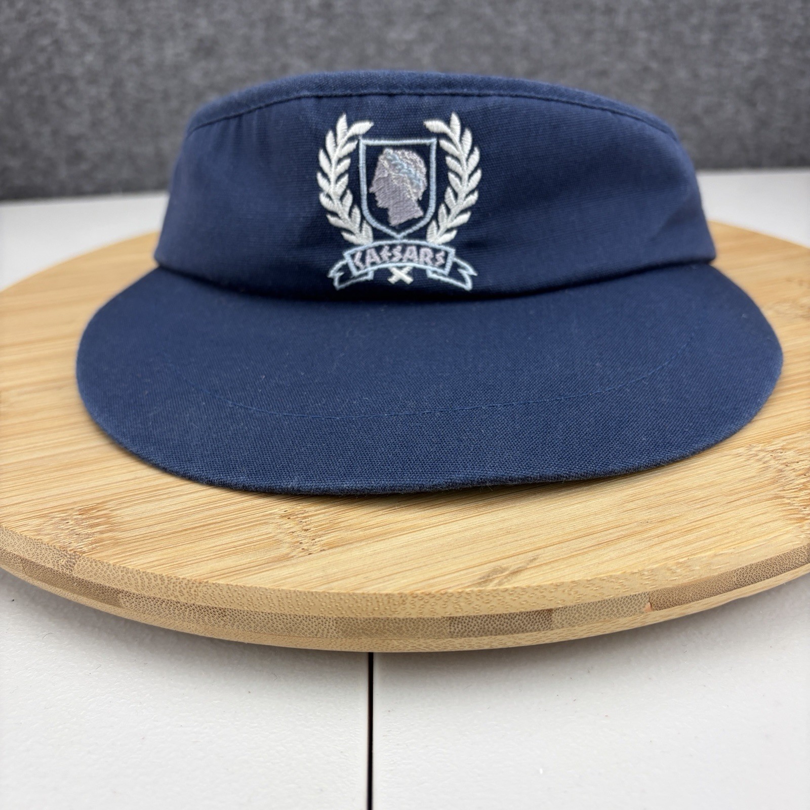 Vintage Caesars Palace Casino Golf Visor Hat Strapback OSFM Blue Logo