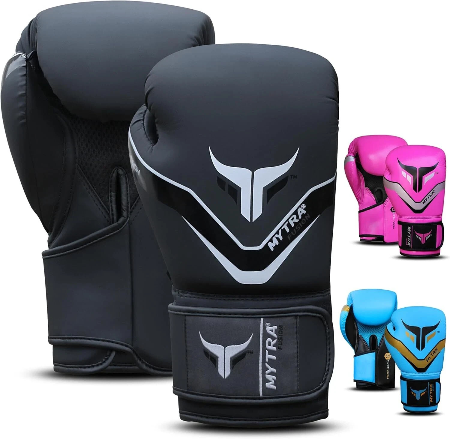 MYTRA Leather Boxing Gloves Sparring Training Punch Bag Fight Gloves 10OZ- 16OZ