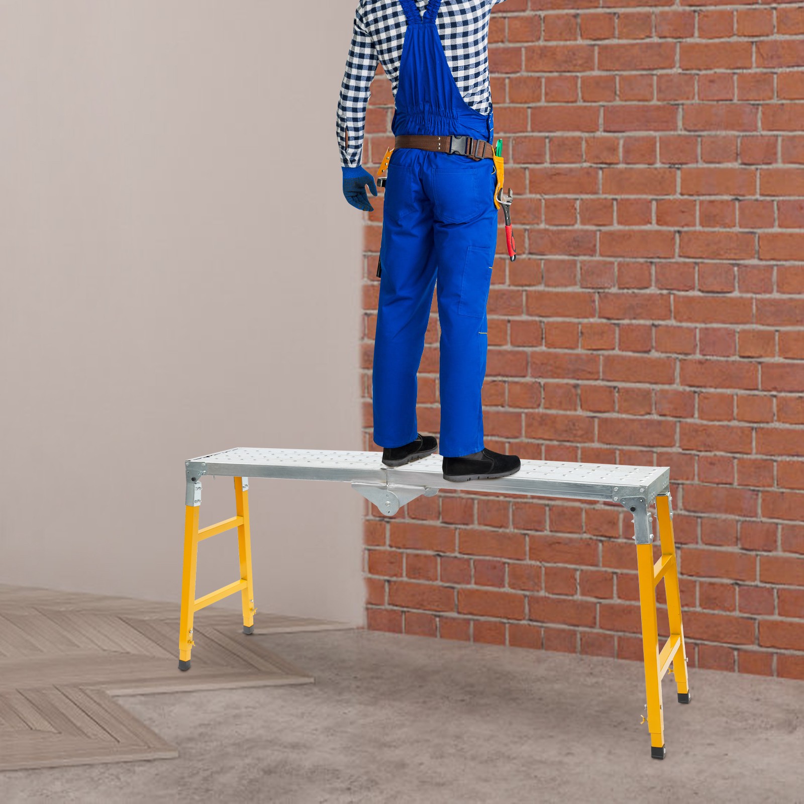 Portable Work Platform Adjustable with Folding Legs for Workshop 300kg/ 661LBS