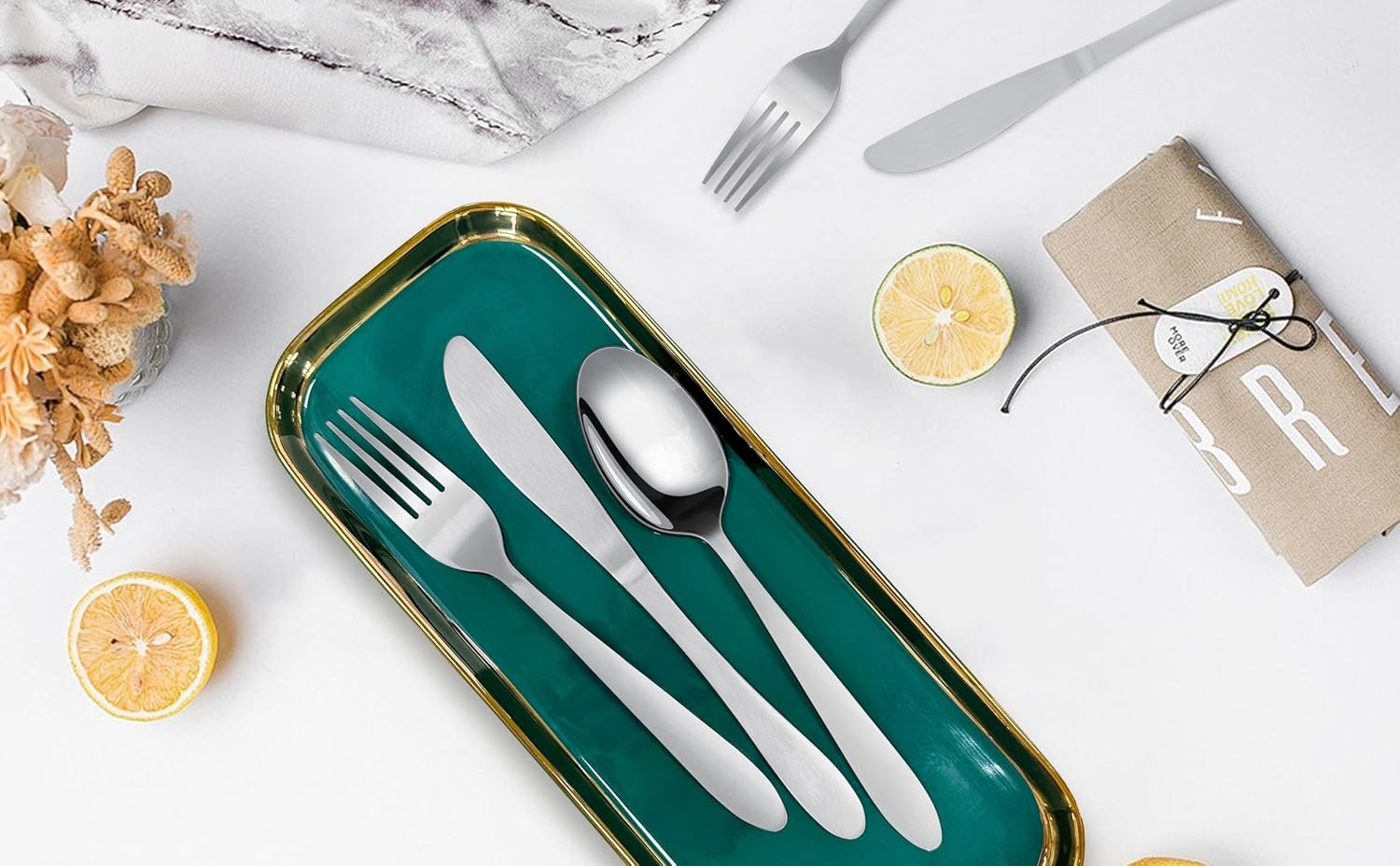 Elegance 40-Piece Stainless Steel Flatware Silverware Cutlery Set, Include Knife