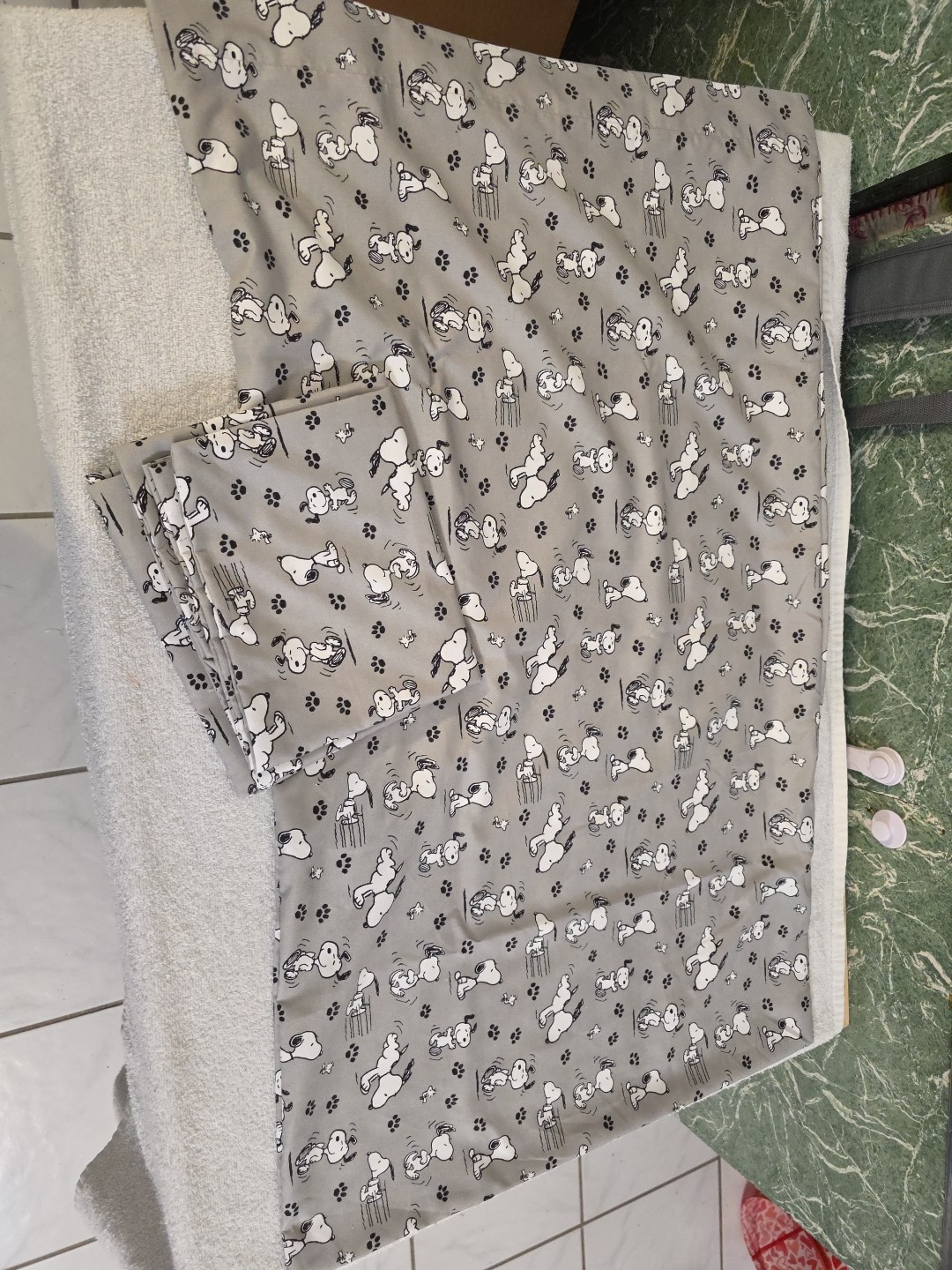 Handmade Snoopy With Paw Prints 20x36 Polyester Pillow Cases
