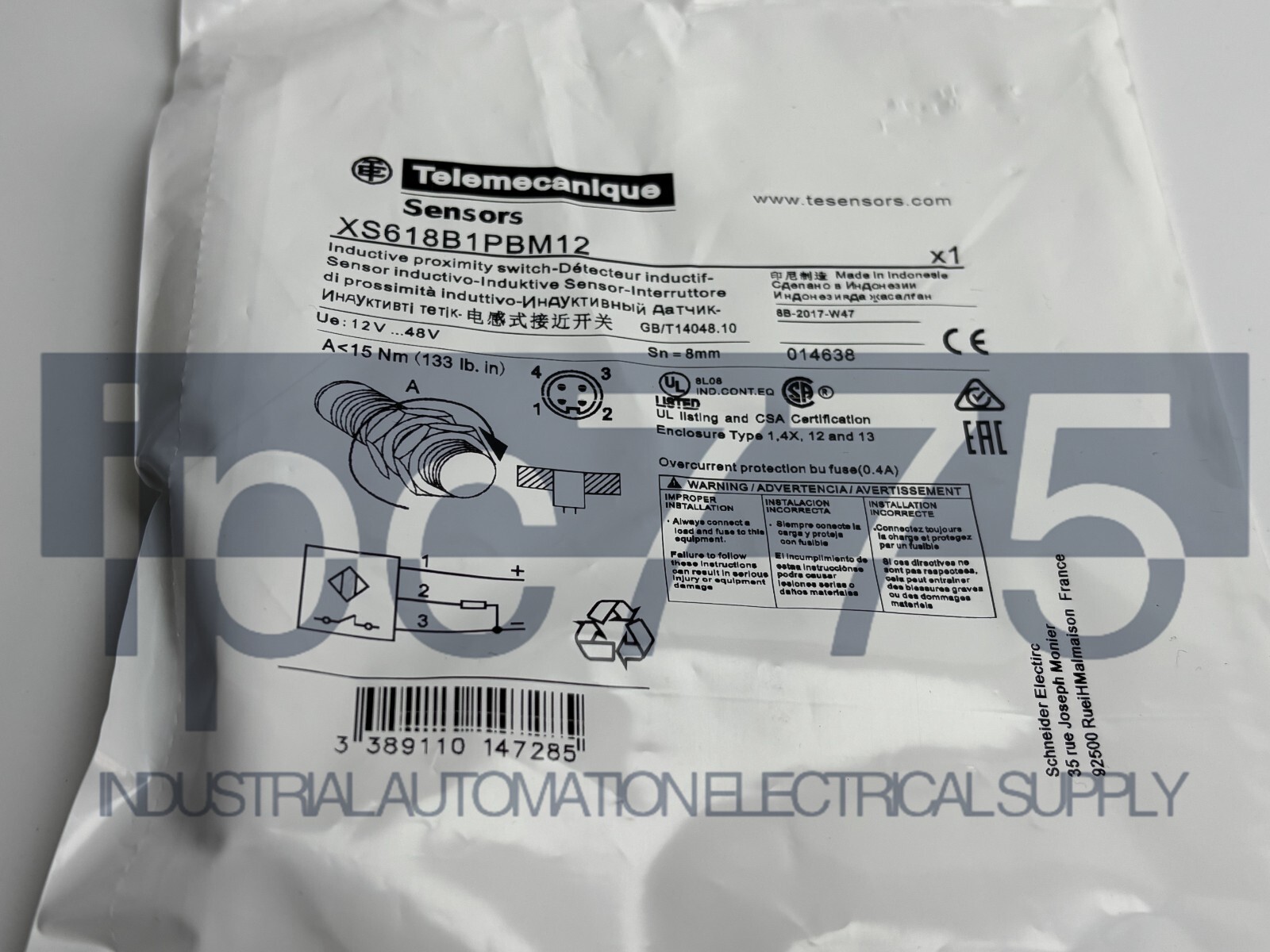 1PCS NEW Schneider Electric XS618B1PBM12 Inductive Proximity Sensor  Fast ship