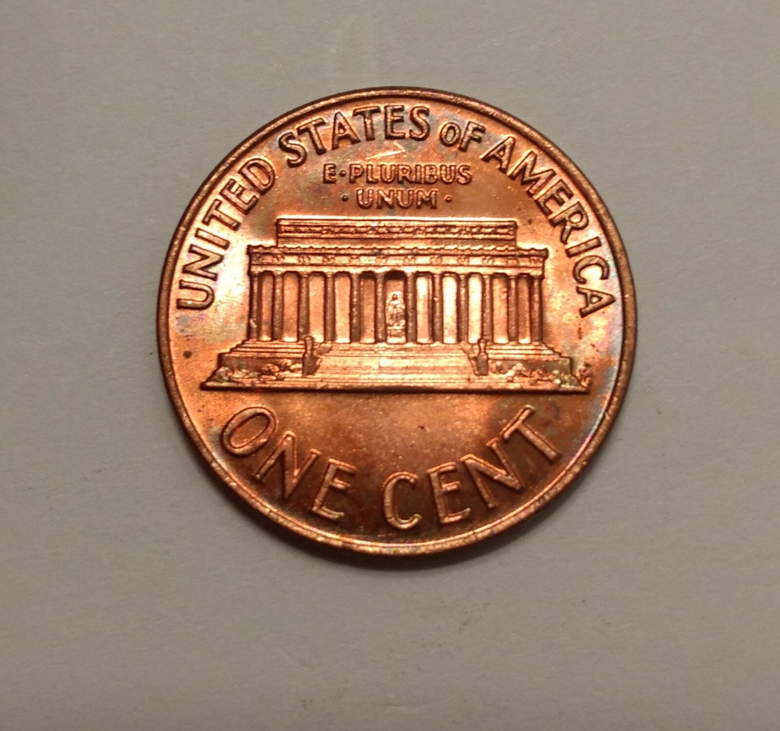 1969-S Lincoln Cent ~ Orange/Blue