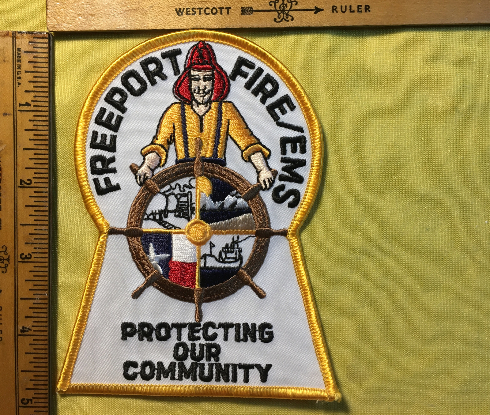 NANEE-B) FREEPORT TEXAS, FIRE DEPARTMENT, MINT BRIGHT COLORS, 5X4 “ F22