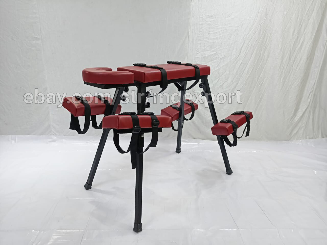 Portable Bench With Headrest Wine Color