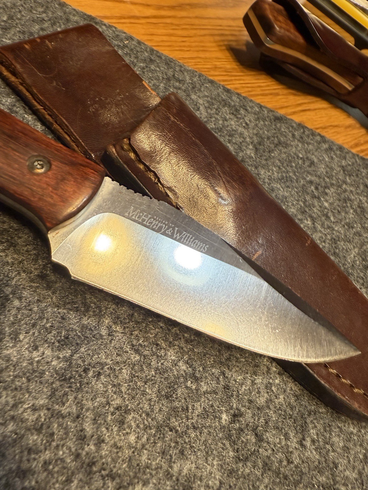 Benchmade 180 Outbounder Knife 440C McHenry & Williams Fixed Blade Rosewood USA