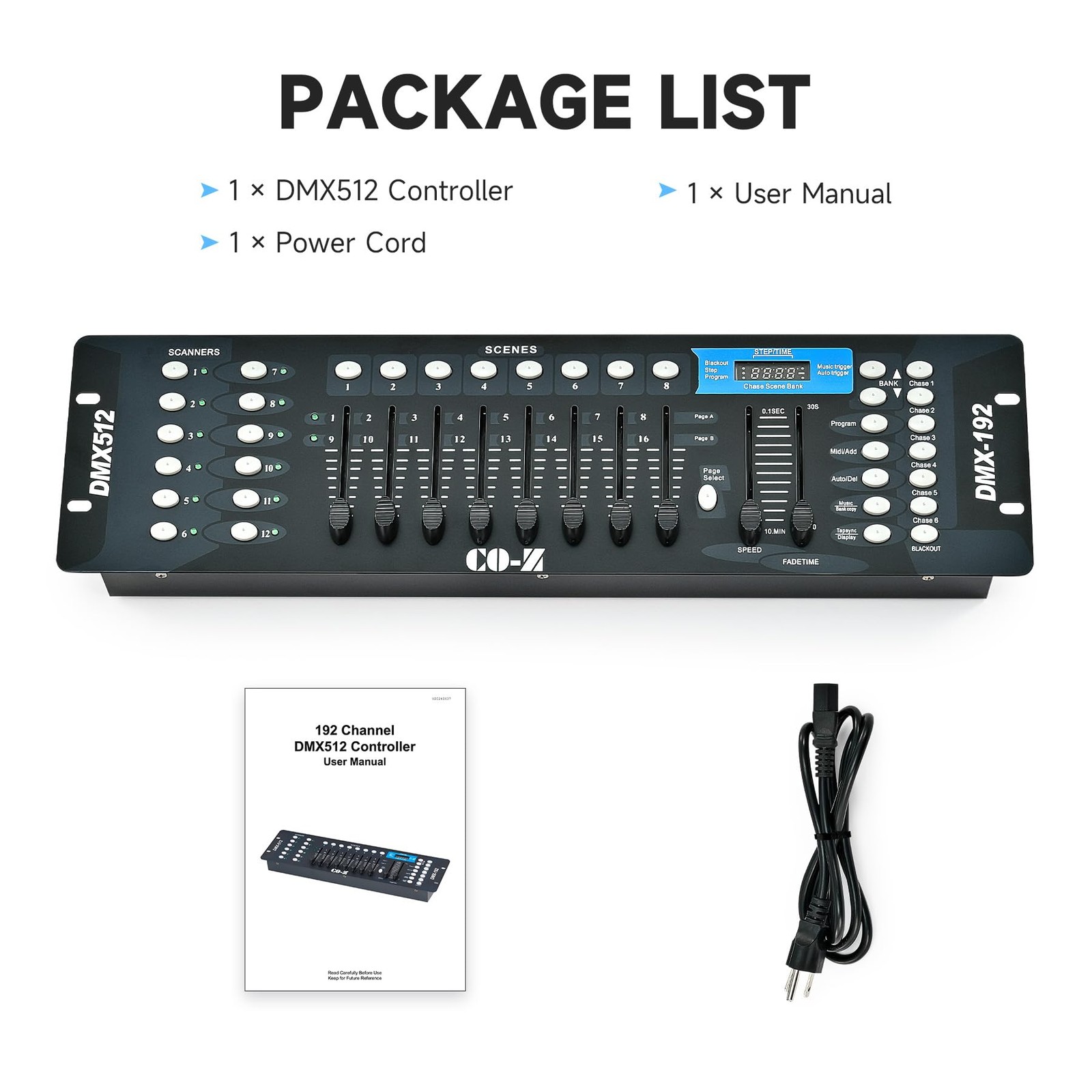 CO-Z 192 DMX 512 Stage DJ Light Controller Lighting Mixer Board Console Black
