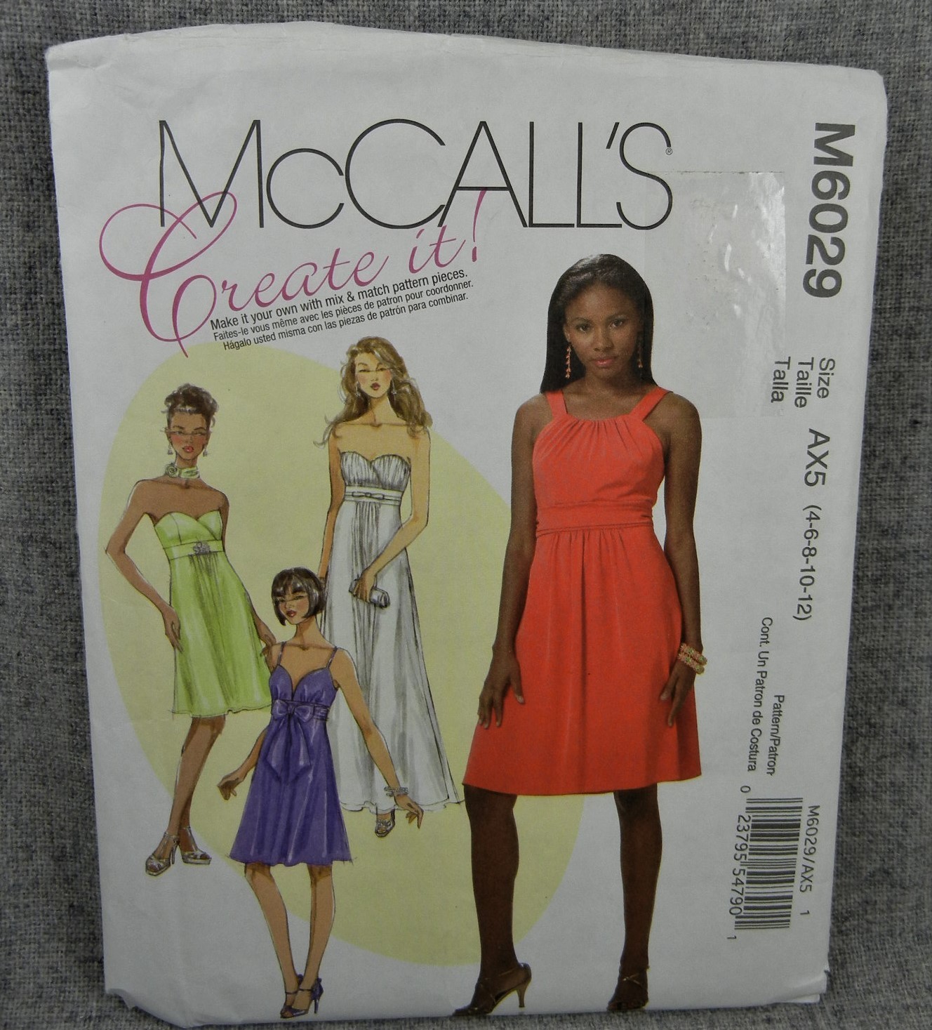 McCalls 6029 Misses dresses lined size 4-12 Uncut