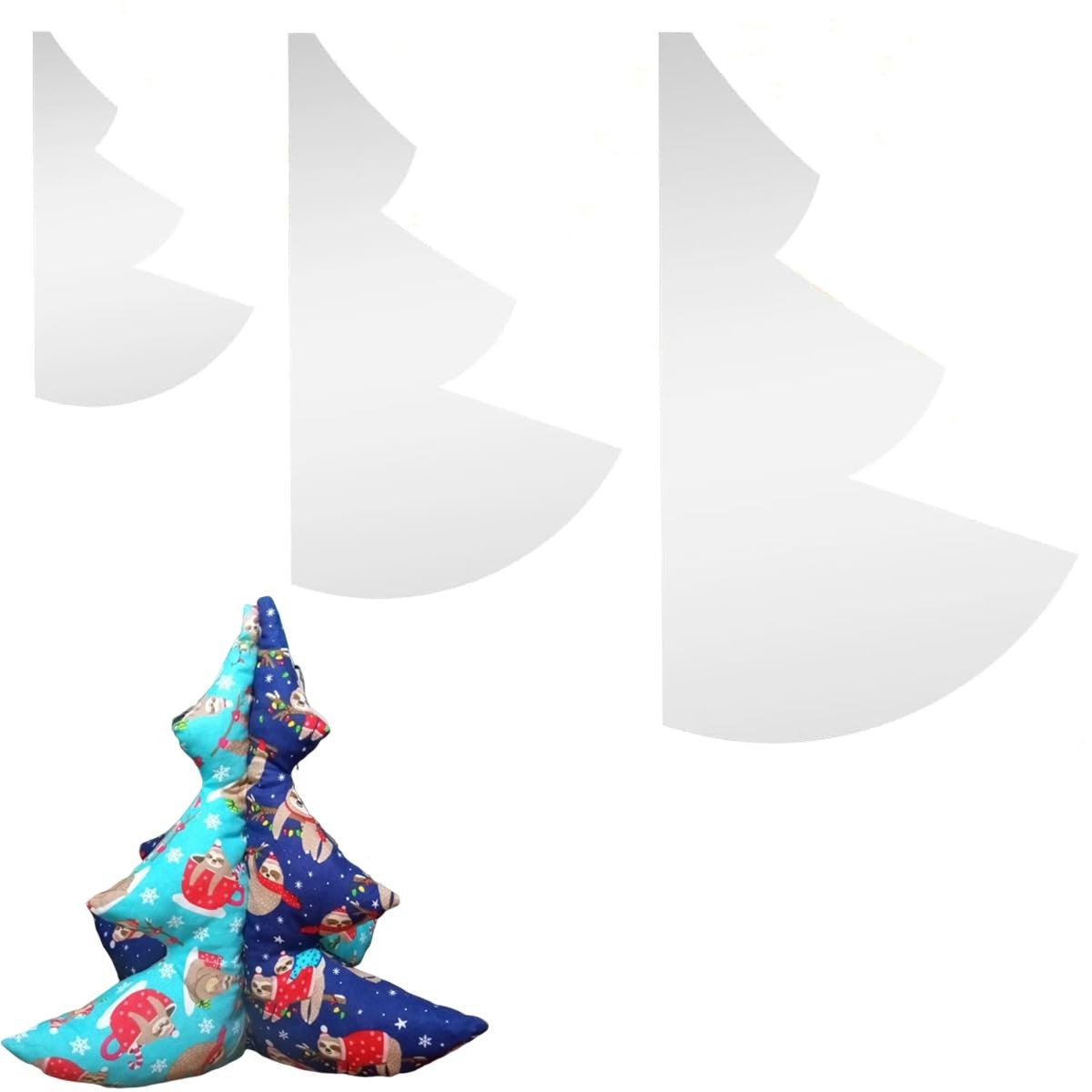 8/12/15 inch Fabric Christmas Tree Sewing Template, inch, transparent
