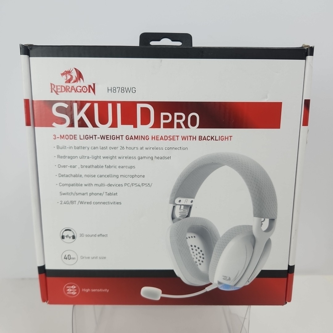 Redragon 3-Mode Lightweight Wireless Over-ear Gaming Headset Backlight H878WG