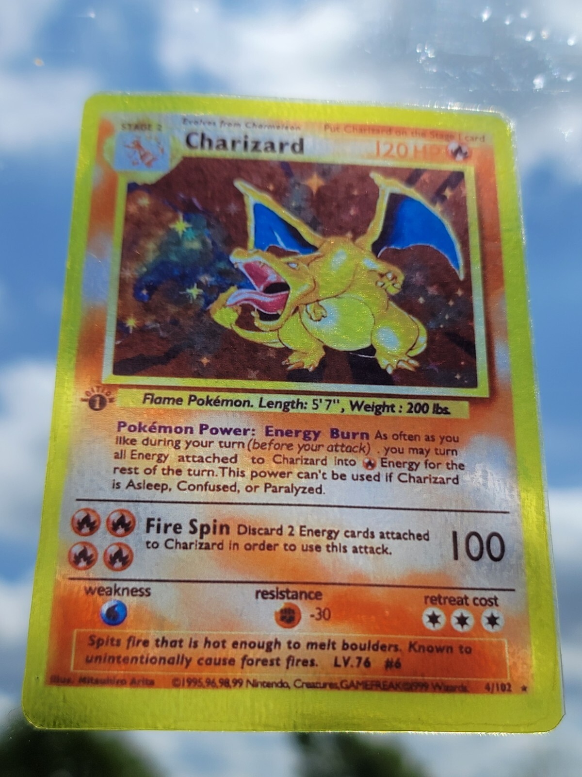 Charizard 1st Edition Holo Sublimated Clear Sticker