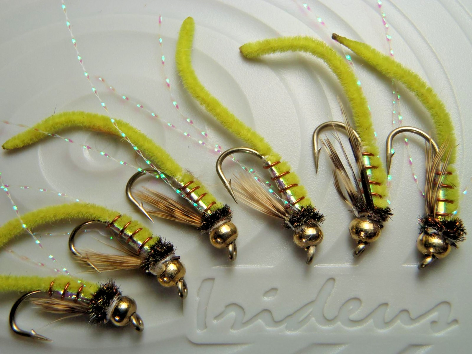 Irideus Horner's Greenie Weenie Bead head Worm Steelhead fly Fishing Flies River