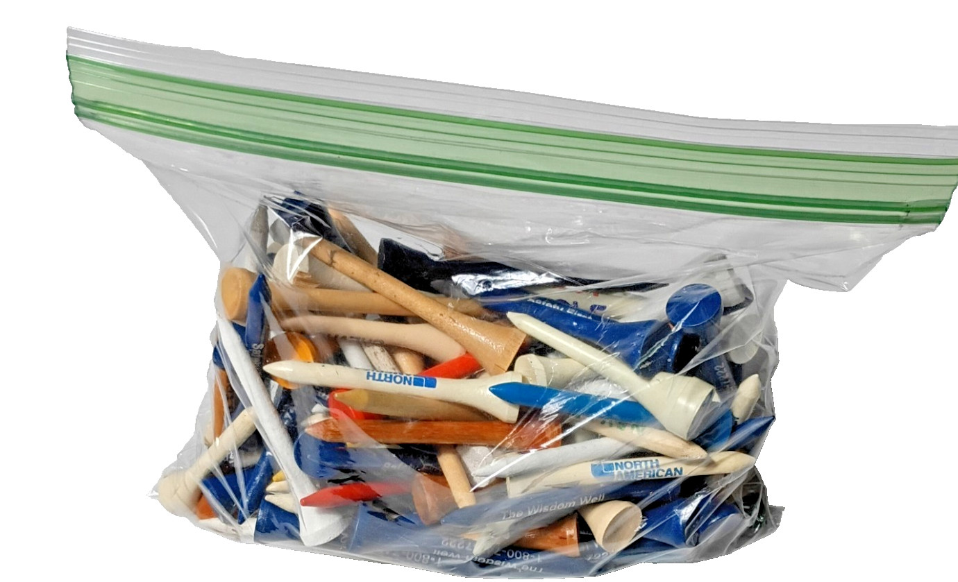100 Assorted Wooden Golf Tees