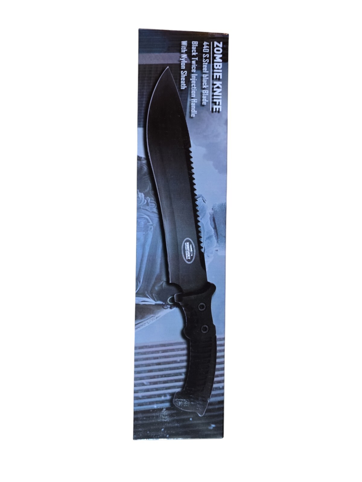 15.5" ZOMBIE SKULLS FIXED BLADE HUNTING KNIFE - NEW Black Handle