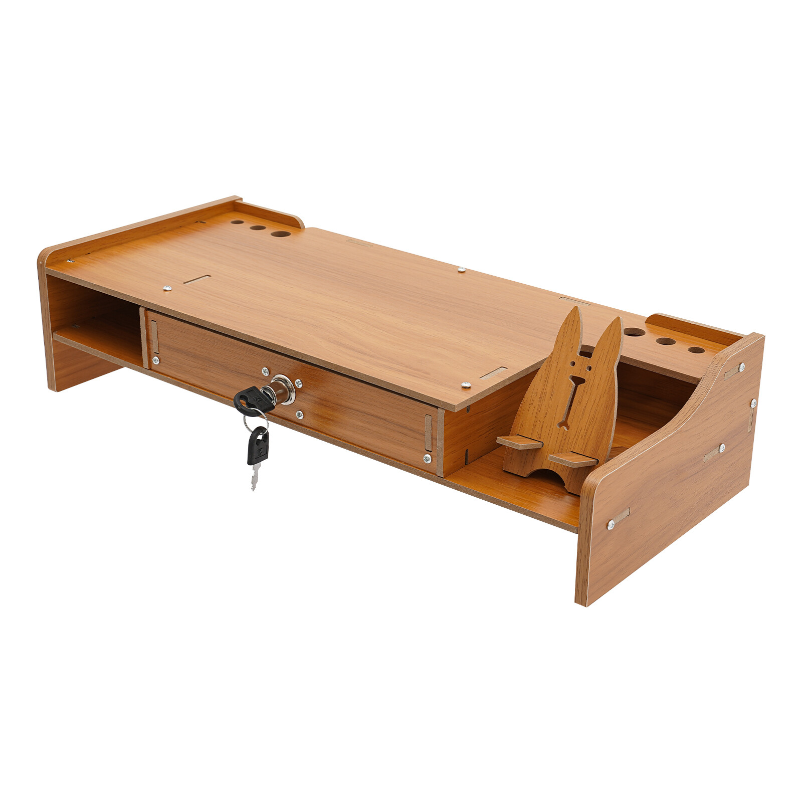 Wood Monitor Riser w/ Drawer Computer/Laptop/PC Stand for Desk Organizer
